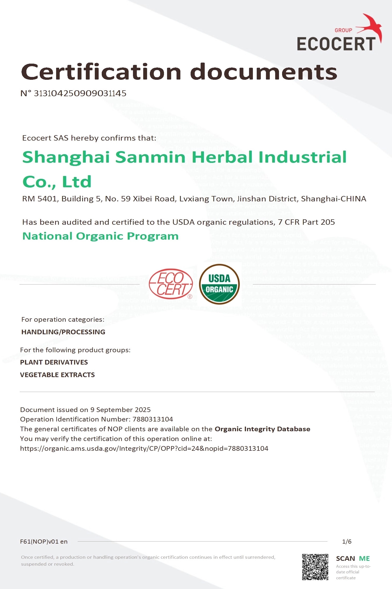 Organic Certification